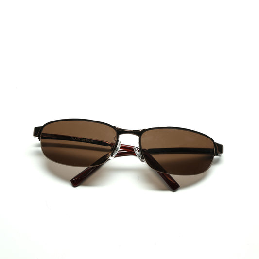 //Style 252// Vintage 90s Standard Wrap Wire Frame Sunglasses - Bronze