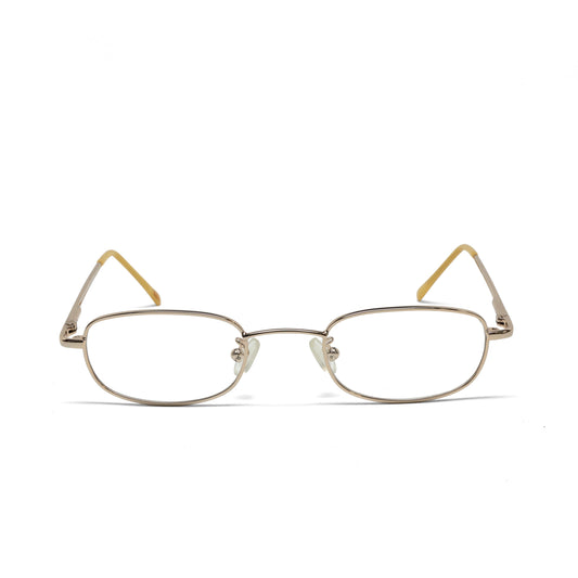 //Specs 061// Classic 1990s Wire Rectangle Specs w/Spring Hinges – Gold