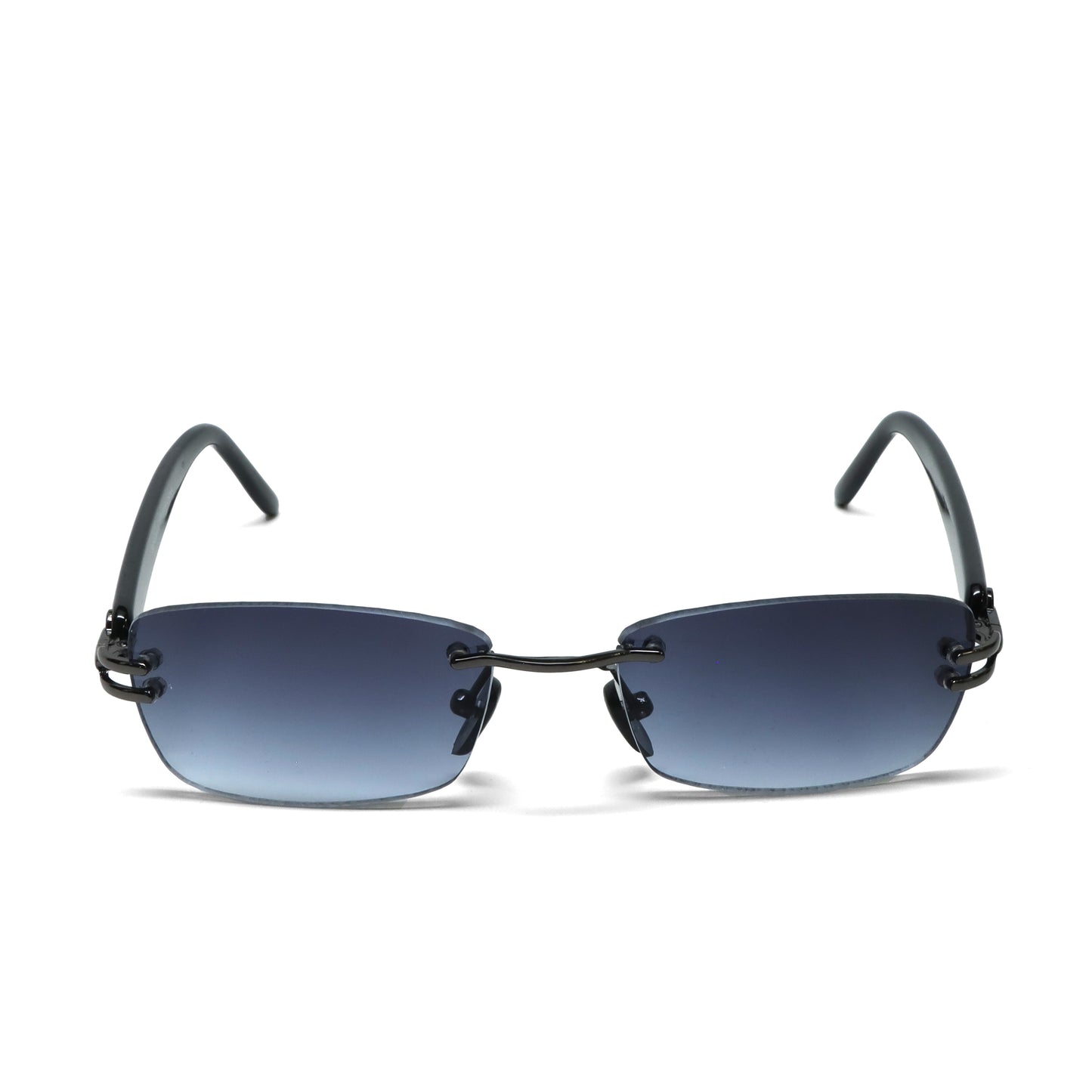//Style 316// True Vintage 90s Rimless Rectangle Frame Sunglasses - Grey
