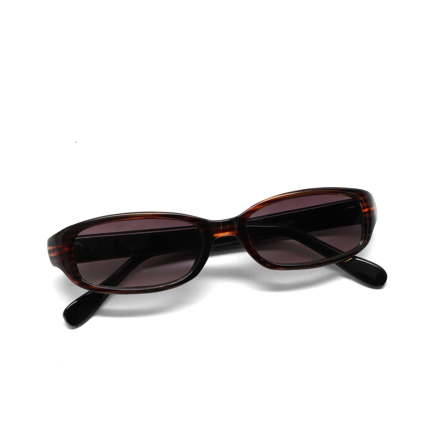 //Style 39// Deluxe Vintage 90s Narrow Rectangle Frame VIP Sunglasses - Brown Grey