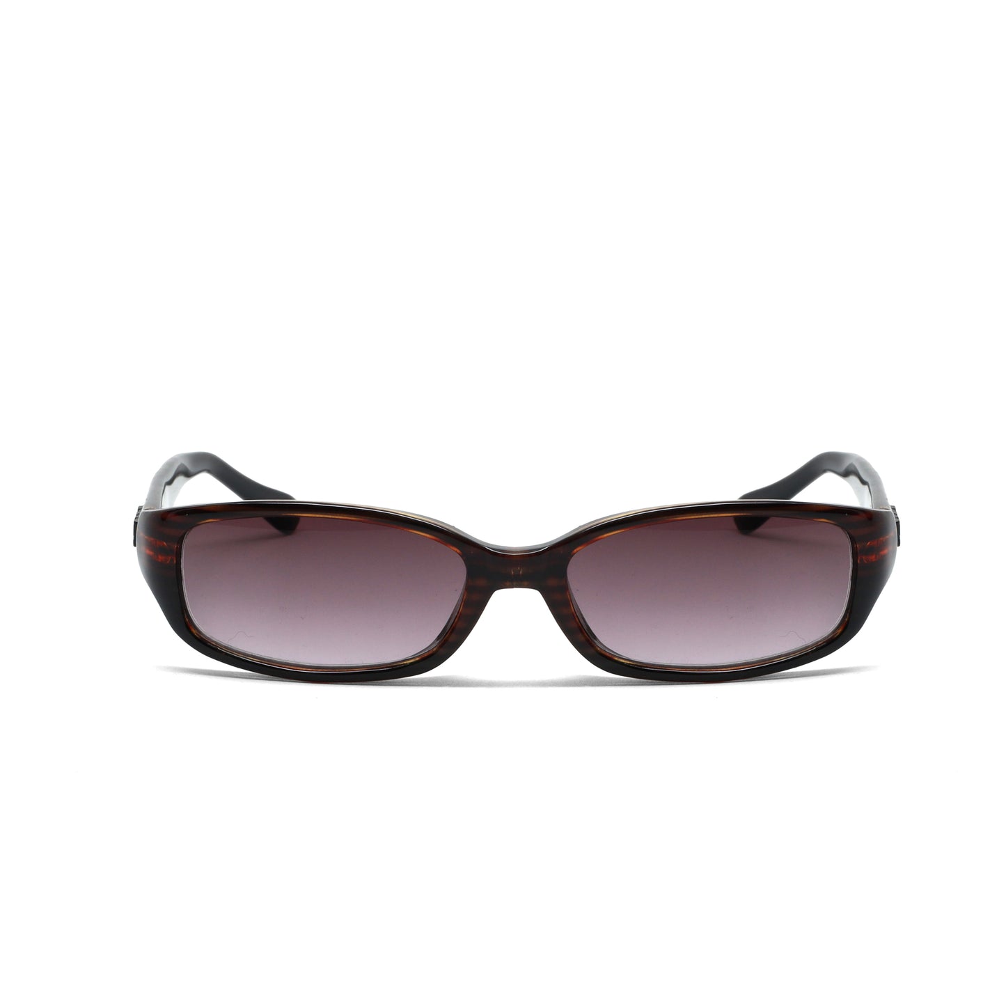 //Style 39// Deluxe Vintage 90s Narrow Rectangle Frame VIP Sunglasses - Brown Grey