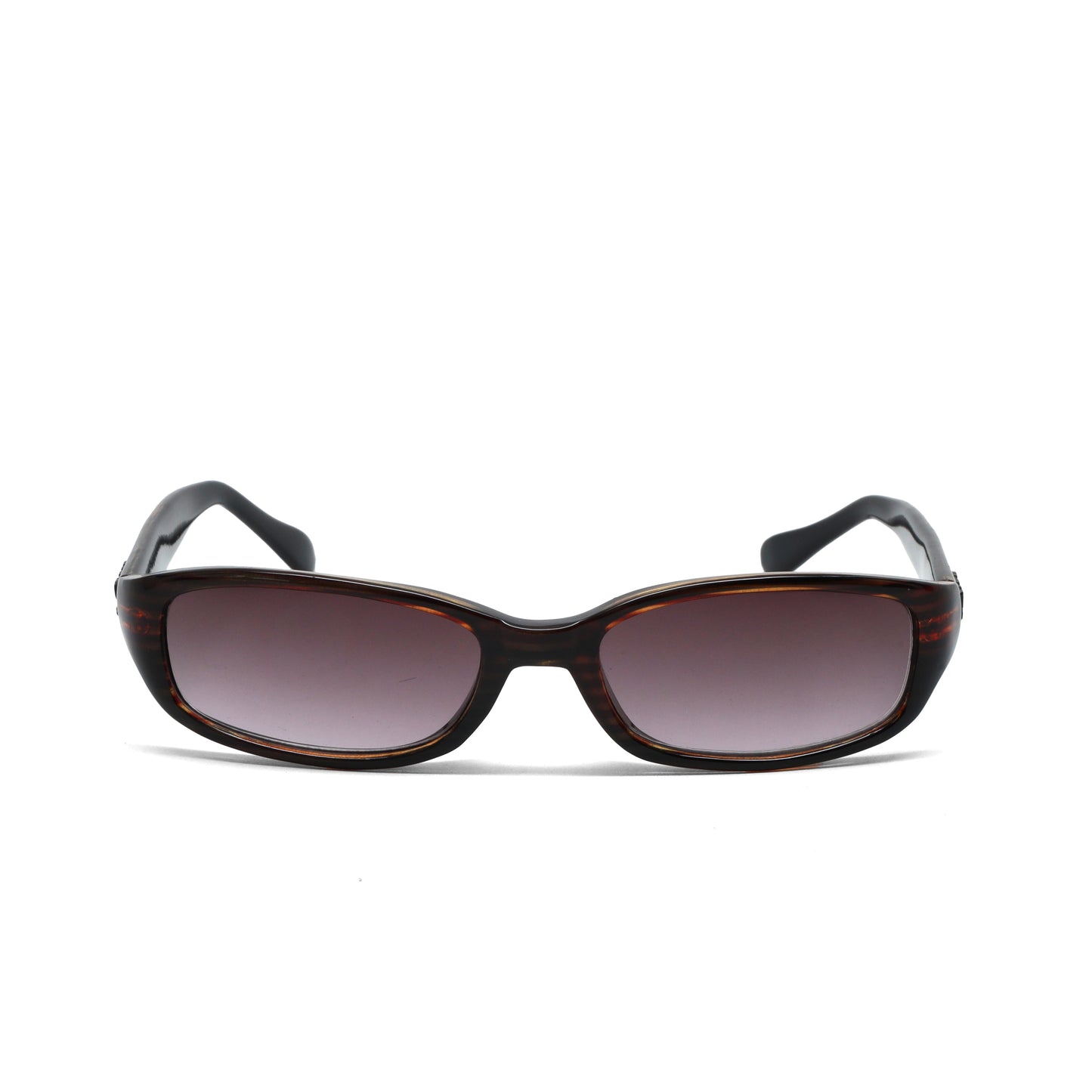 //Style 39// Deluxe Vintage 90s Narrow Rectangle Frame VIP Sunglasses - Brown Grey
