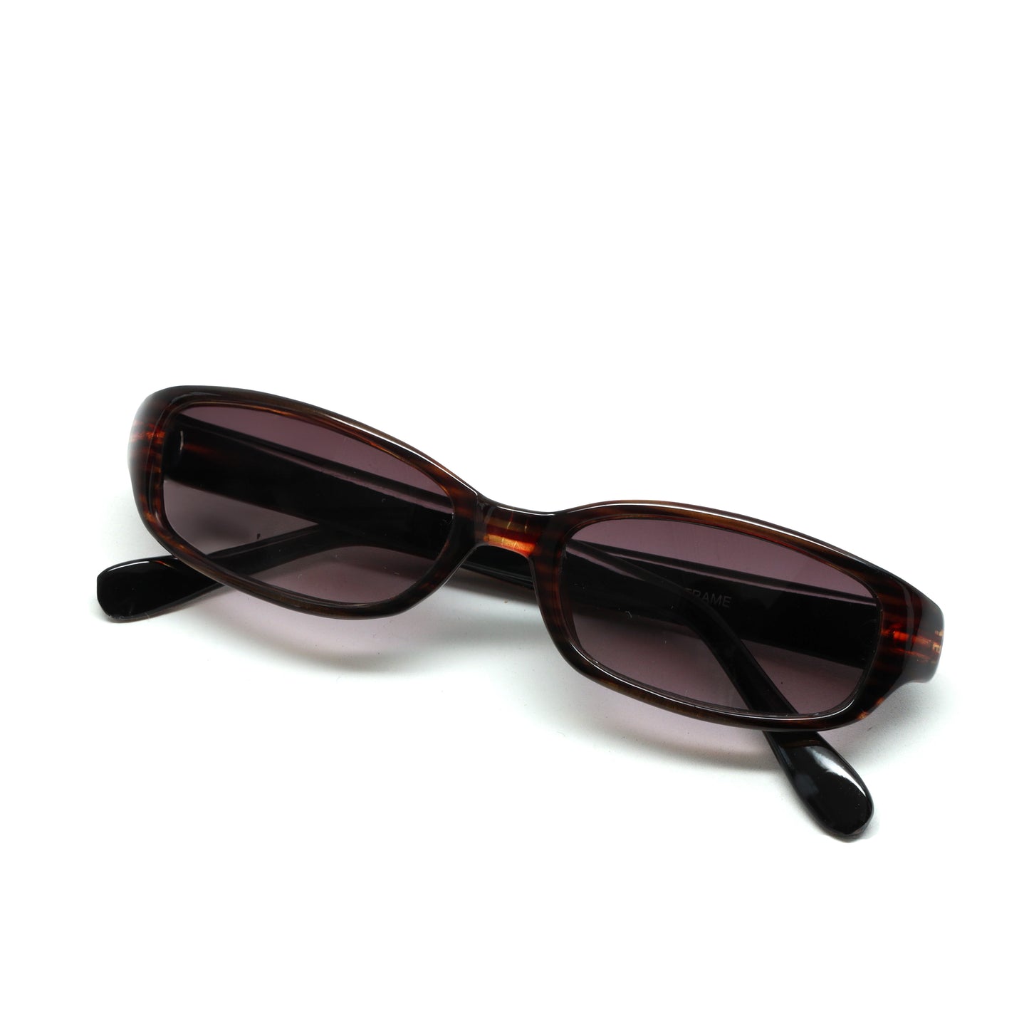 //Style 39// Deluxe Vintage 90s Narrow Rectangle Frame VIP Sunglasses - Brown Grey