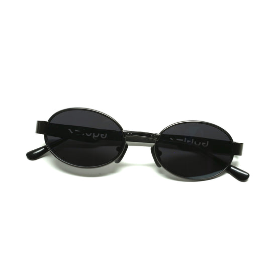//Style 29// Deadstock Vintage Standard Size Santa Fe Oval Sunglasses - Black