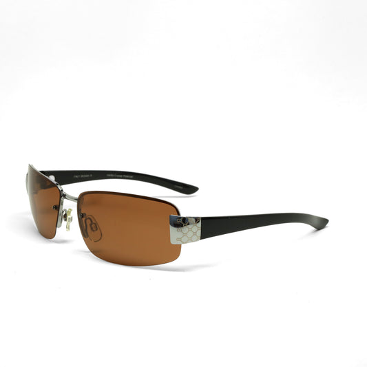 //POLARIZED// Deluxe Vintage Late 90s Frameless Sunglasses - Brown