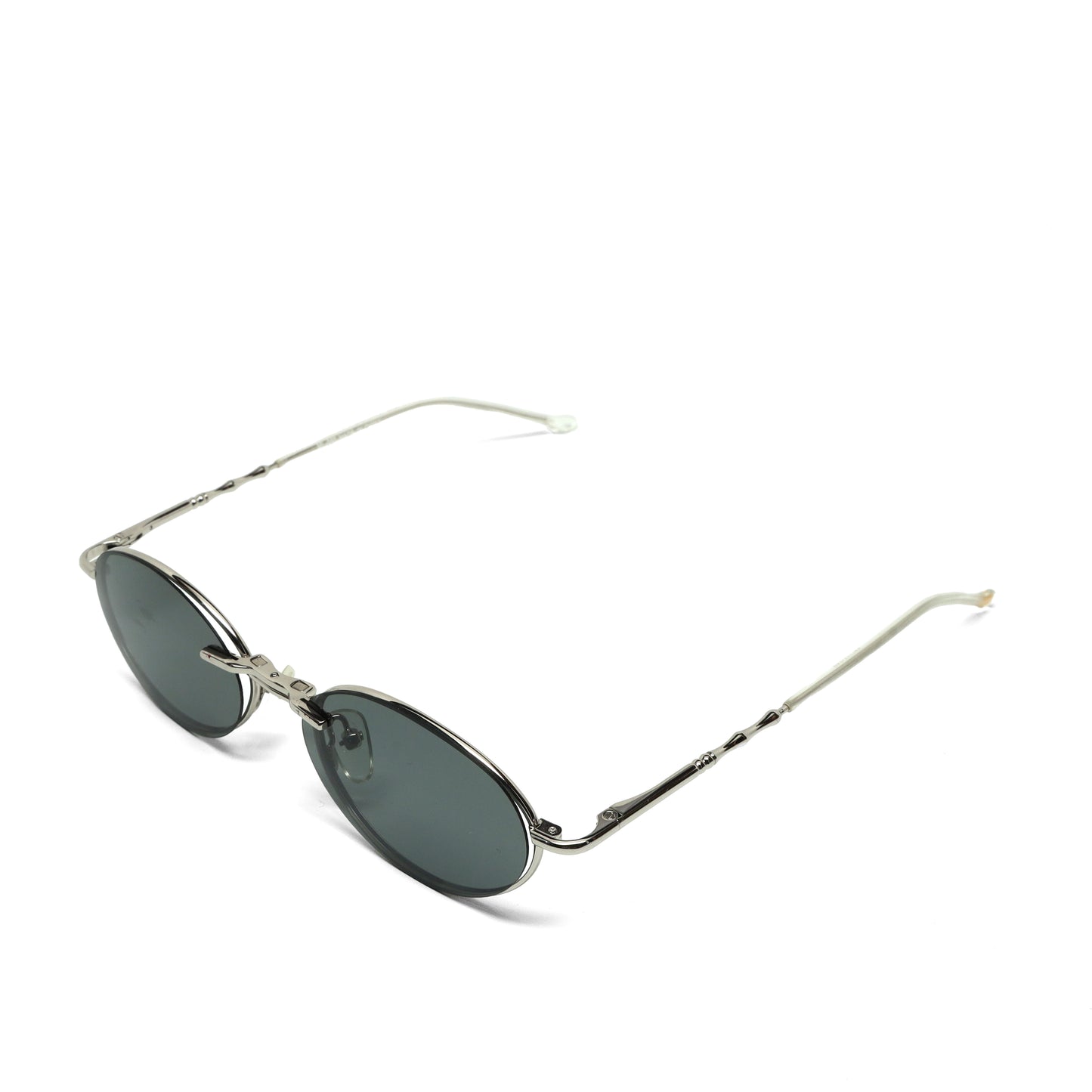 //Style 090// High Quality Polarized Vintage 90s Oval Sunglasses w/ Removable Lens - Silver