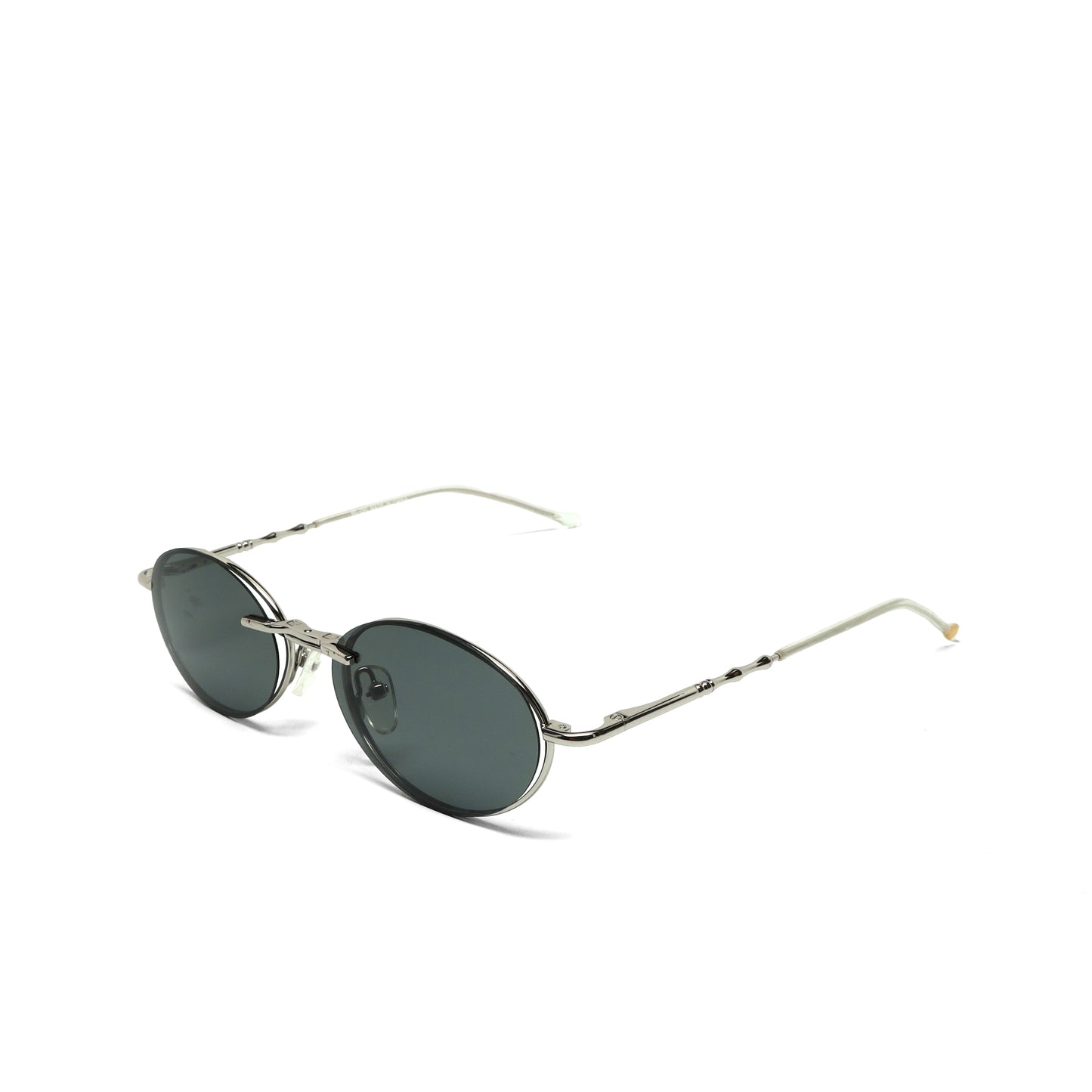 //Style 090// High Quality Polarized Vintage 90s Oval Sunglasses w/ Removable Lens - Silver