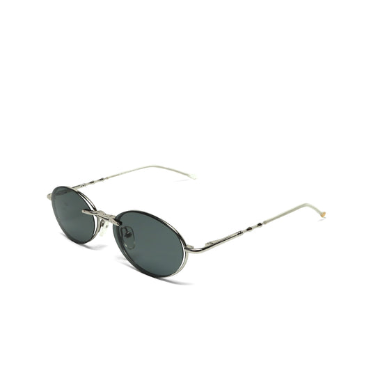 //Style 090// High Quality Polarized Vintage 90s Oval Sunglasses w/ Removable Lens - Silver
