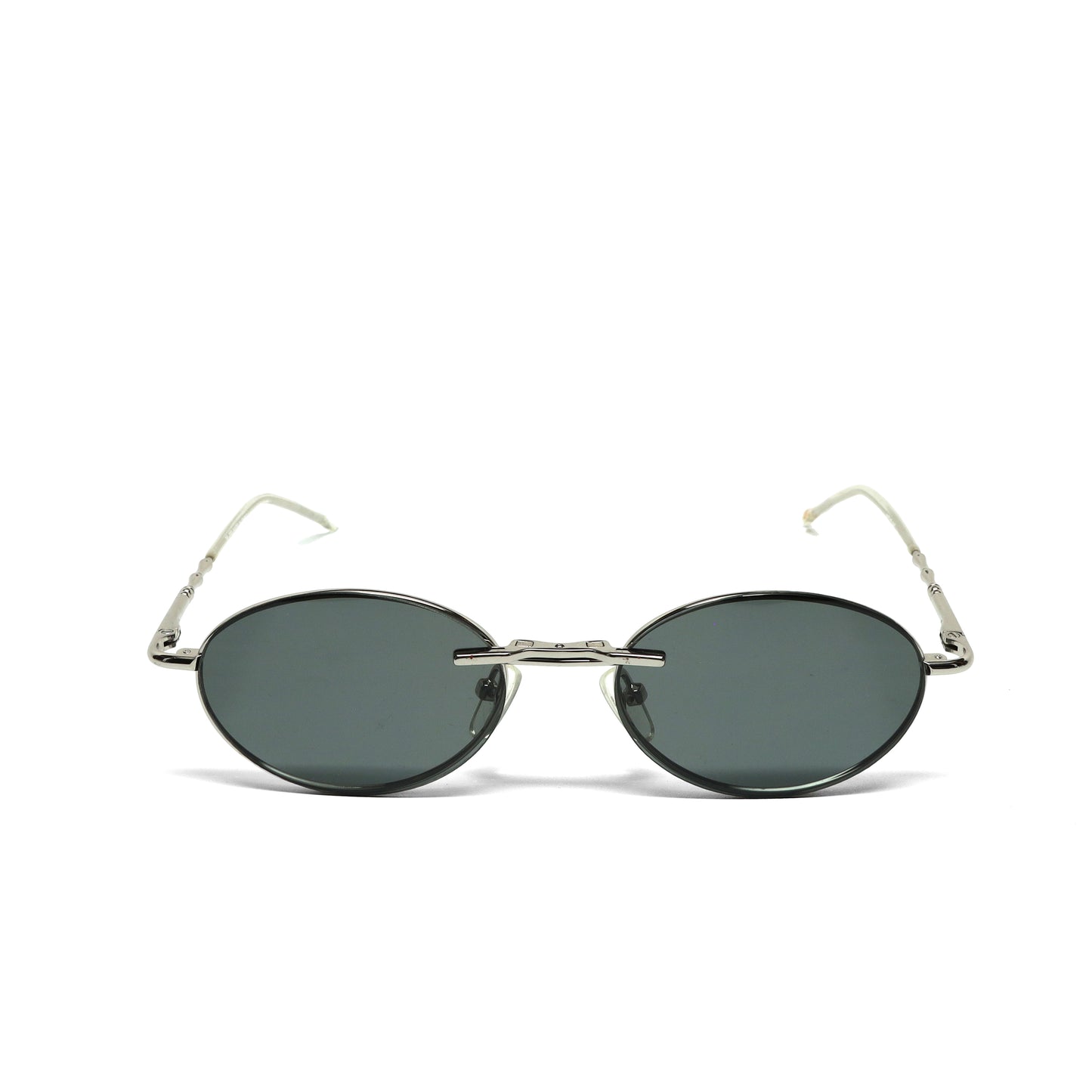 //Style 090// High Quality Polarized Vintage 90s Oval Sunglasses w/ Removable Lens - Silver
