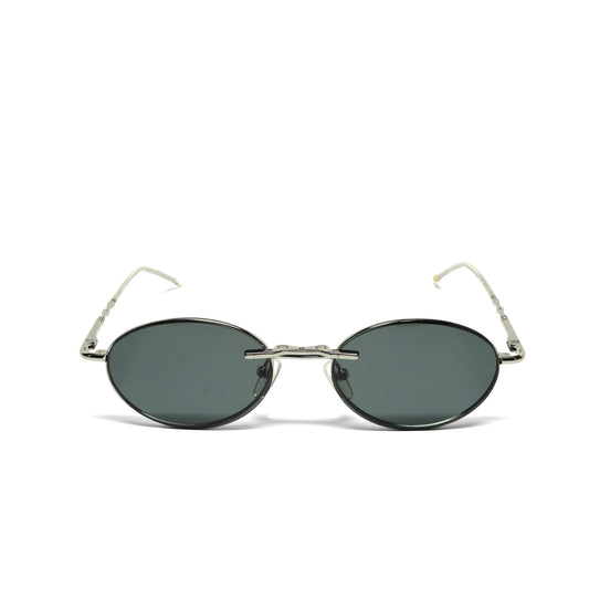 //Style 090// High Quality Polarized Vintage 90s Oval Sunglasses w/ Removable Lens - Silver