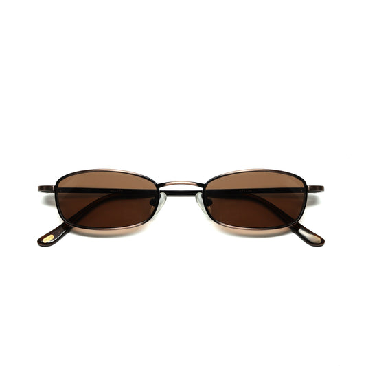 //Style 175// High Quality Vintage 90s Wire Rectangle Sunglasses - Bronze Brown