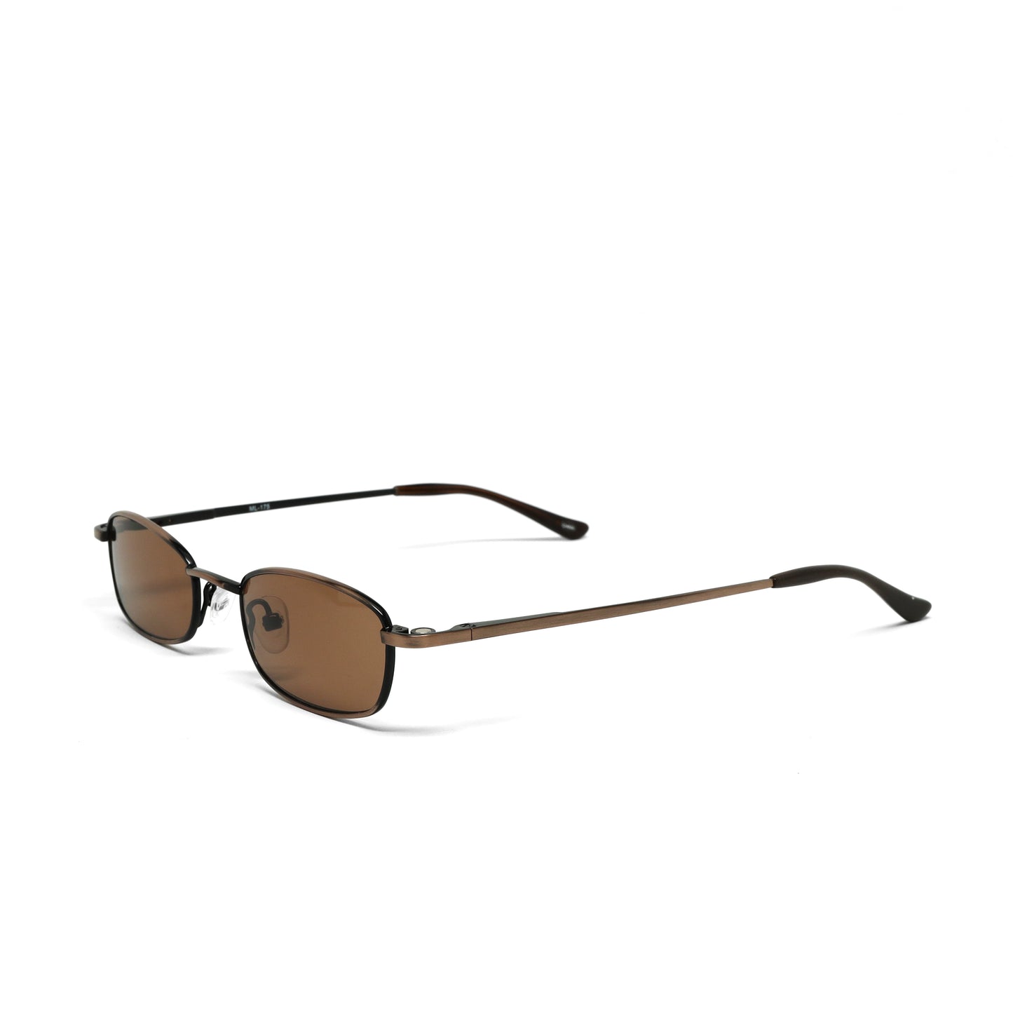//Style 175// High Quality Vintage 90s Wire Rectangle Sunglasses - Bronze Brown