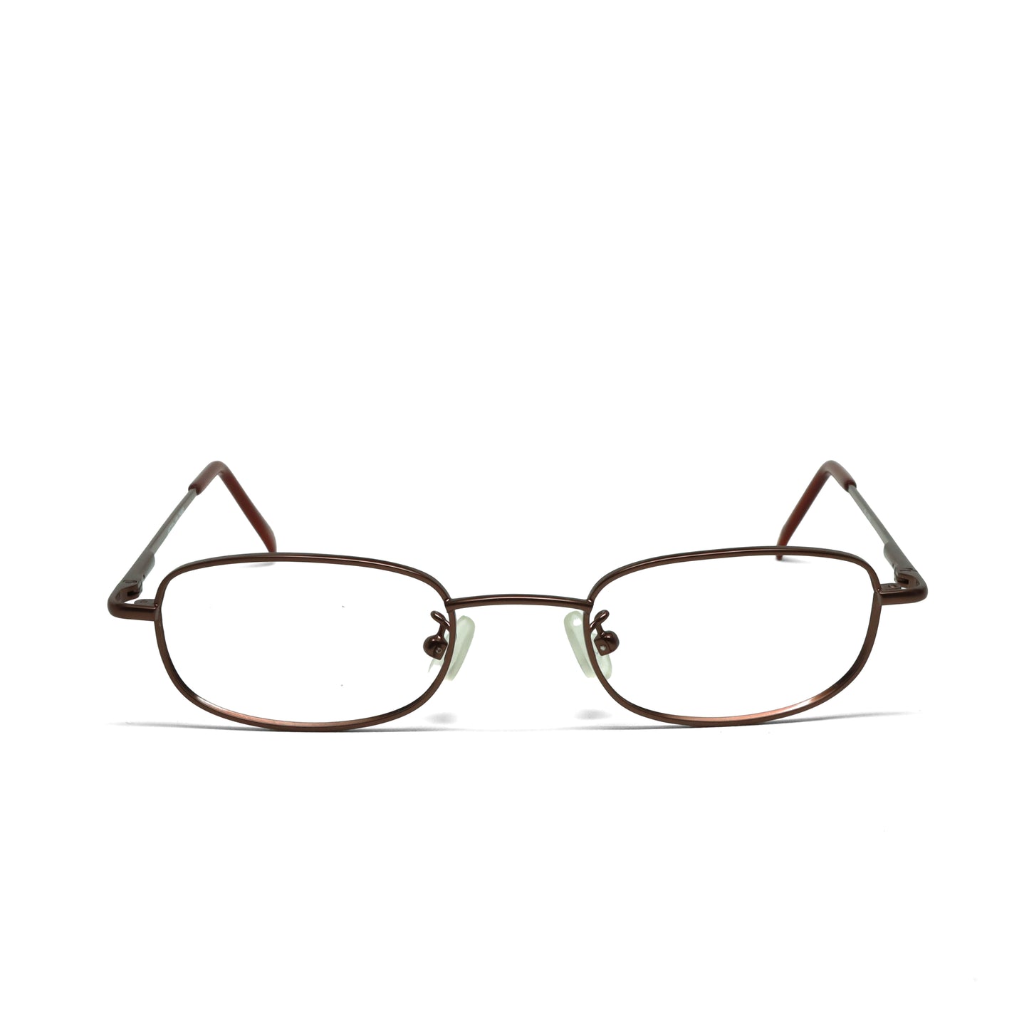 //Specs 061// Classic 1990s Wire Rectangle Non Lens Specs w/Spring Hinges – Red