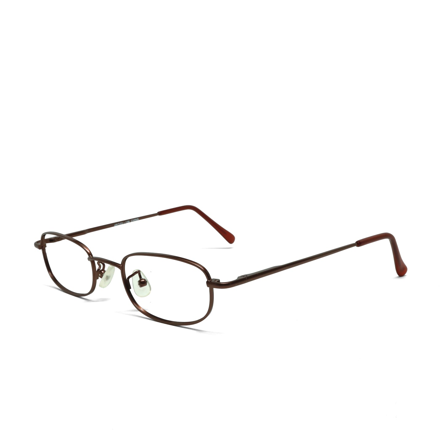 //Specs 061// Classic 1990s Wire Rectangle Non Lens Specs w/Spring Hinges – Red