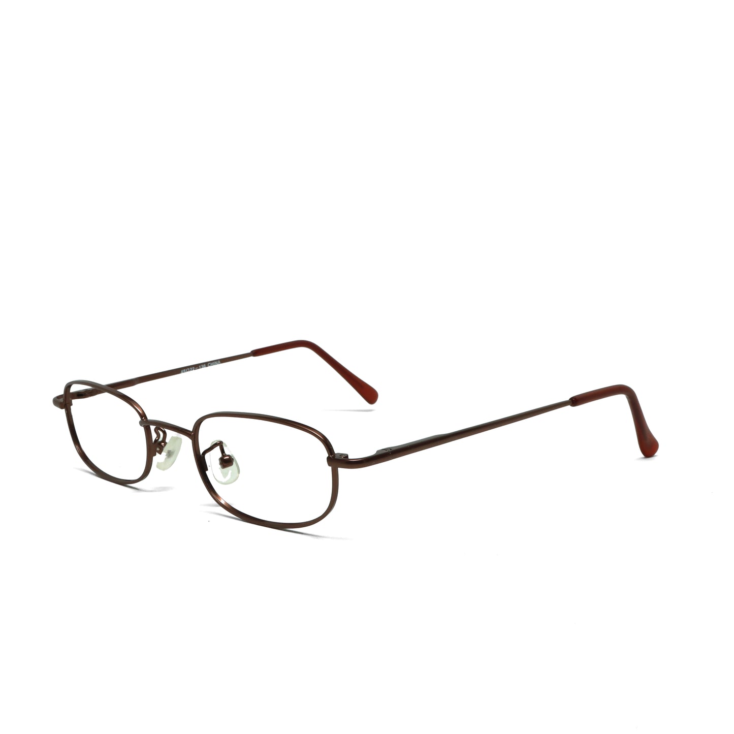 //Specs 061// Classic 1990s Wire Rectangle Non Lens Specs w/Spring Hinges – Red