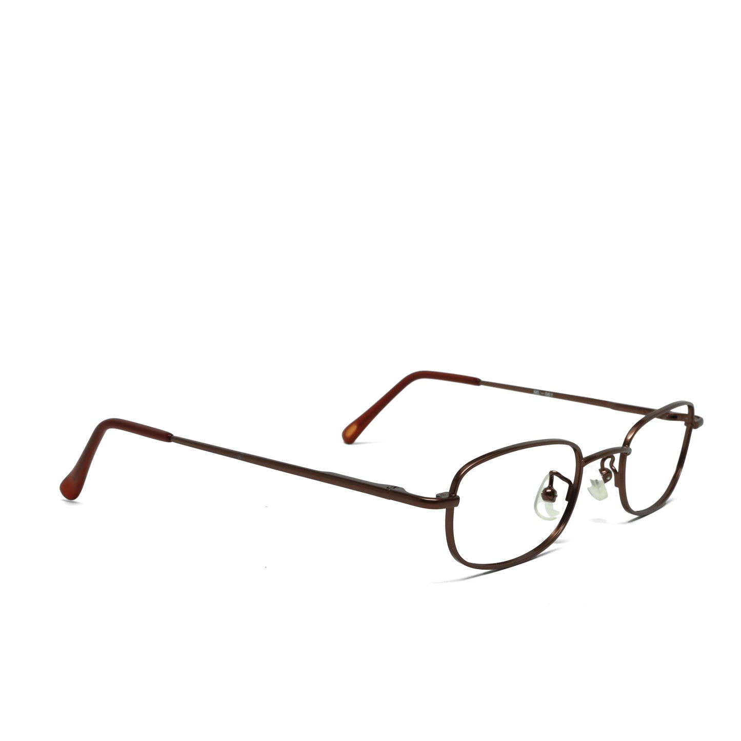 //Specs 061// Classic 1990s Wire Rectangle Non Lens Specs w/Spring Hinges – Red