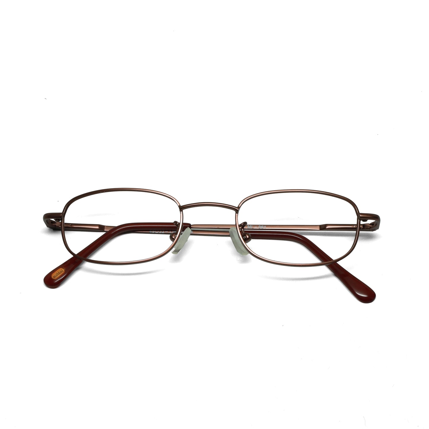 //Specs 061// Classic 1990s Wire Rectangle Non Lens Specs w/Spring Hinges – Red