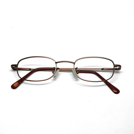 //Specs 061// Classic 1990s Wire Rectangle Non Lens Specs w/Spring Hinges – Red