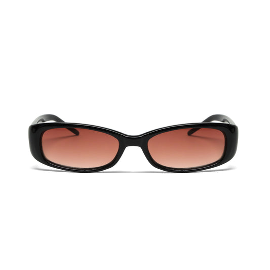 //Style 33// Deluxe Vintage 90s Narrow Rectangle Frame Sunglasses - Black/Red