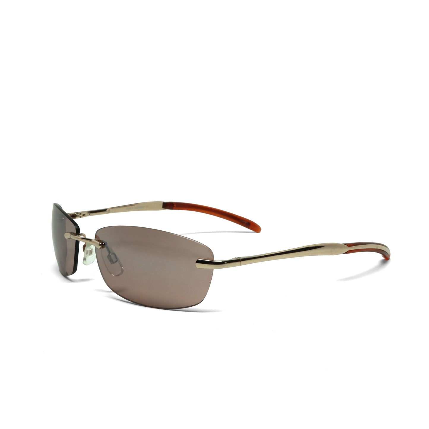 //Style 516// Deluxe Early Y2k Frameless Deadstock Sunglasses - Brown