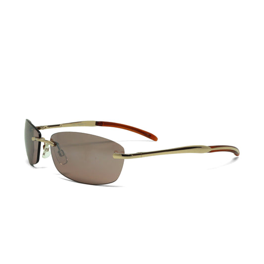 //Style 516// Deluxe Early Y2k Frameless Deadstock Sunglasses - Brown