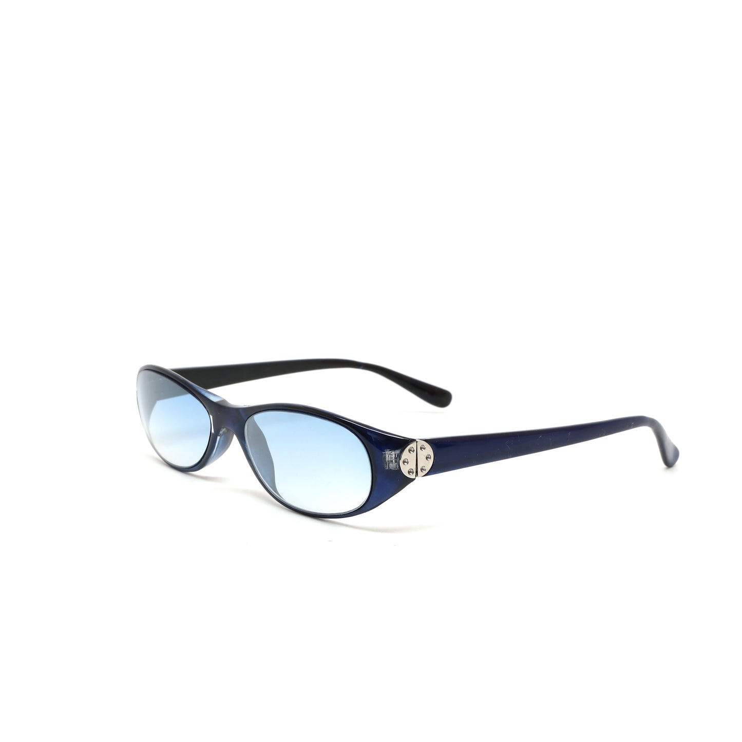 Vintage 90s Deadstock Nimbus Transparent Oval Sunglasses - Blue