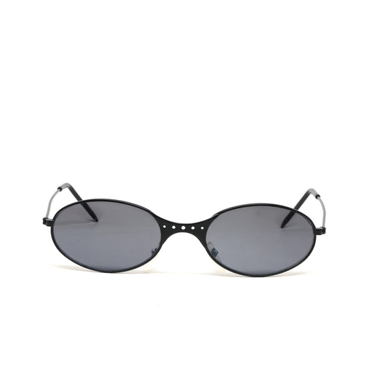 Deadstock Vintage Industrial Style Wire Oval Sunglasses - Black