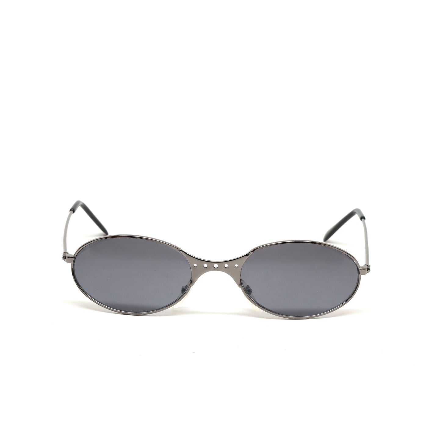 Deadstock Vintage Industrial Style Wire Oval Sunglasses - Grey