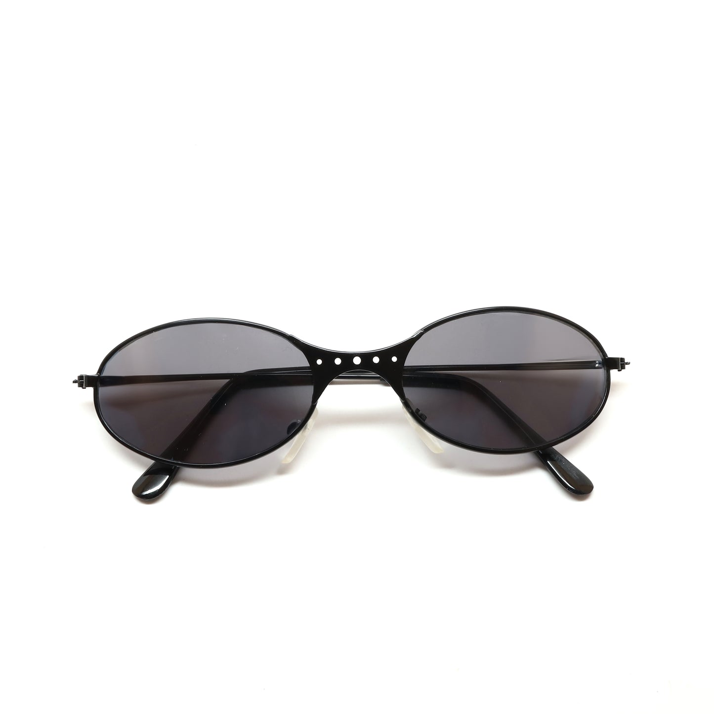 Deadstock Vintage Industrial Style Wire Oval Sunglasses - Black