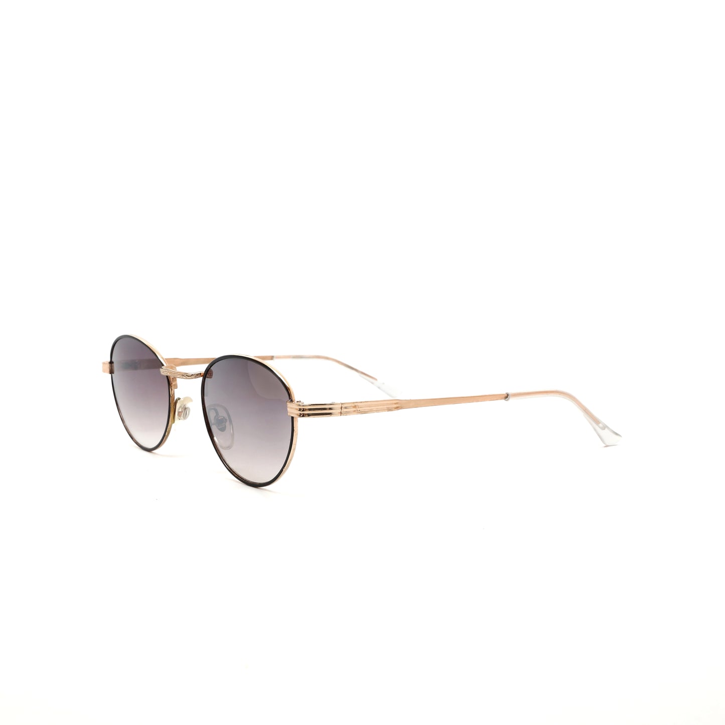Vintage Standard Size Classic Circular Frame Deadstock Sunglasses - Light Grey