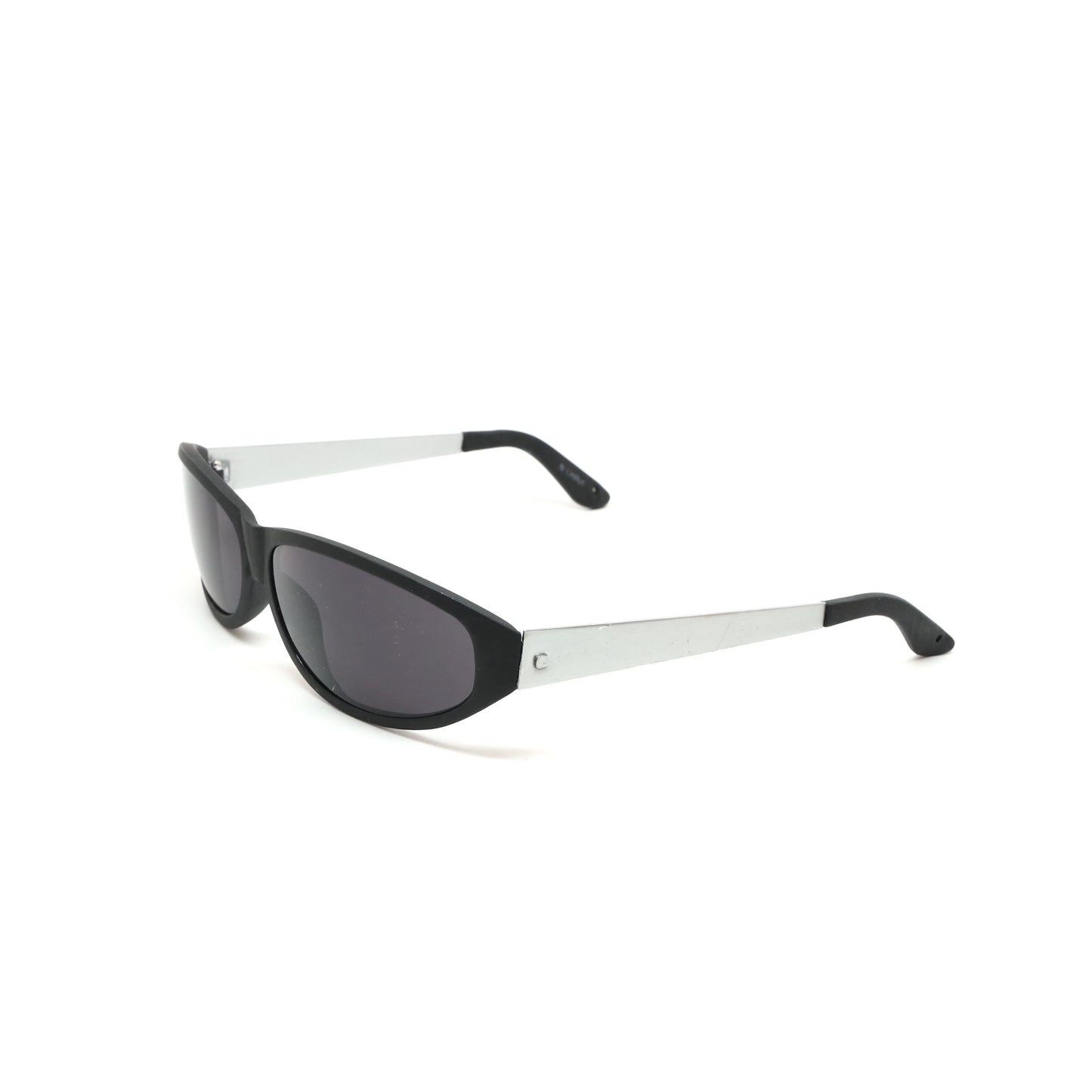 Concept 3 Dual Metal 2000s Metal Wraparound Sunglasses - Grey