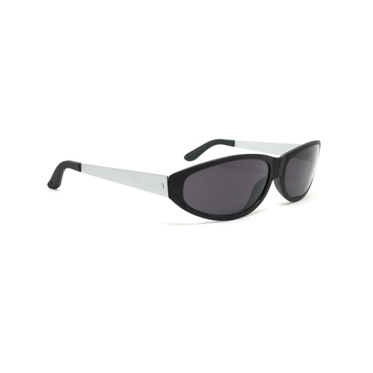 Concept 3 Dual Metal 2000s Metal Wraparound Sunglasses - Grey