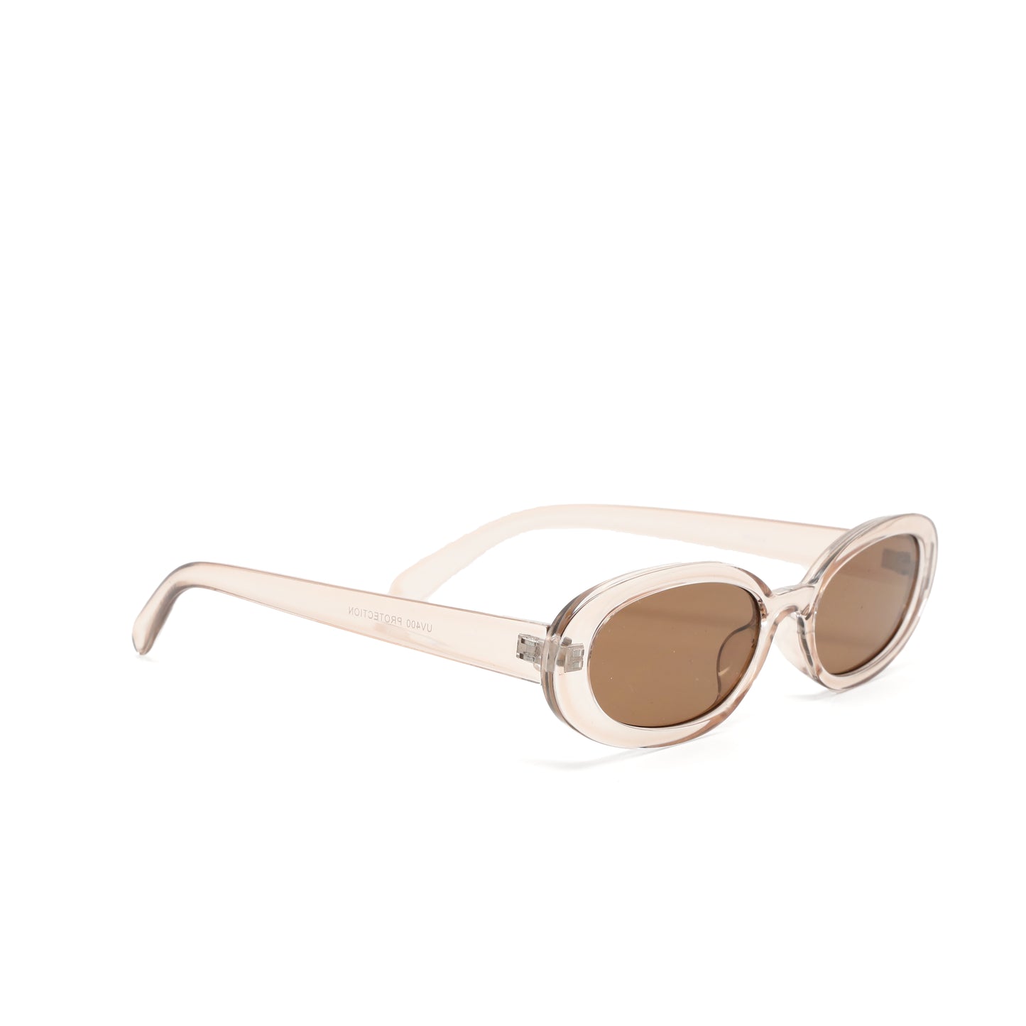 Retro Modern Standard Oval Frame Sunglasses - Transparent