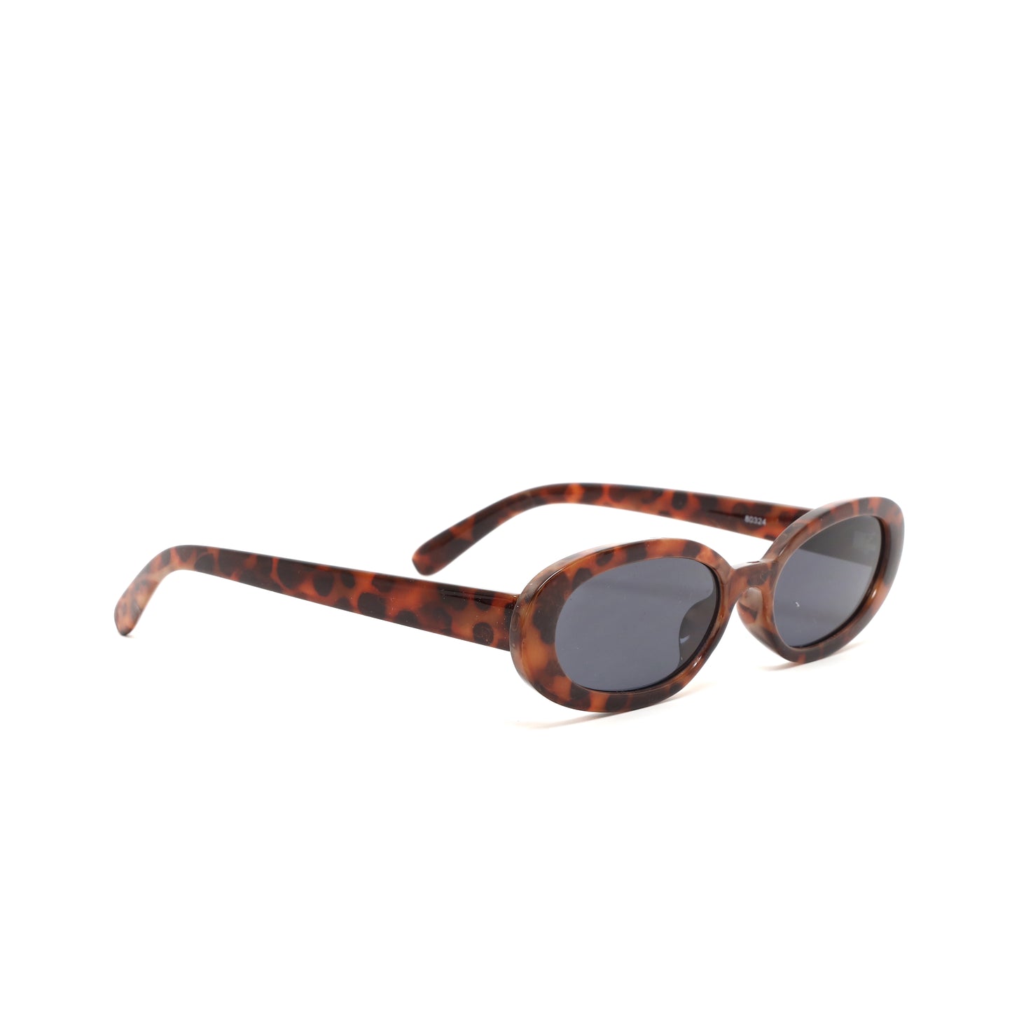 Retro Modern Standard Oval Frame Sunglasses - Tortoise
