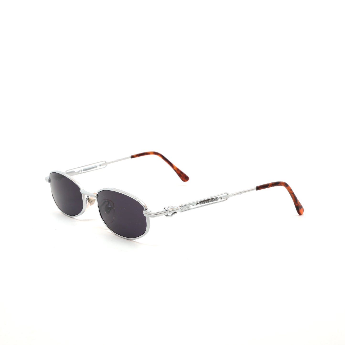 Vintage 90s New Old Stock Industrial Spring Hinge Sunglasses - Silver