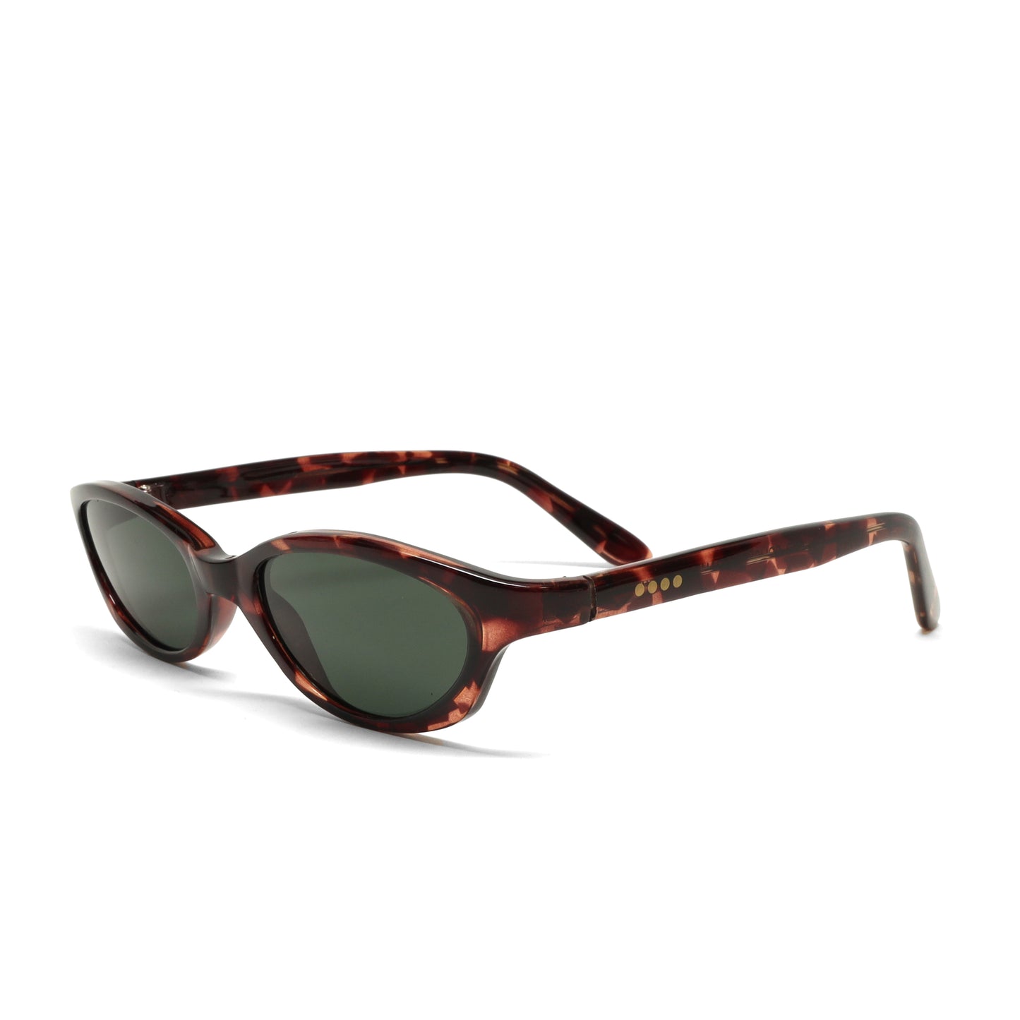 //Style 69// Deluxe Vintage 90s Deadstock Chic Angled Oval Sunglasses - Tortoise