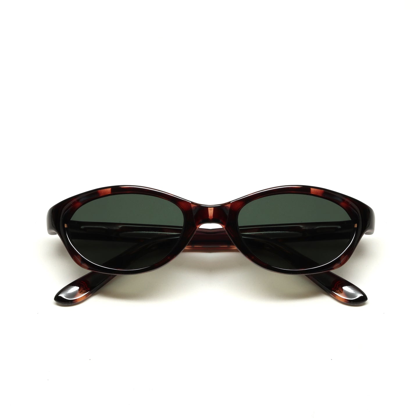 //Style 69// Deluxe Vintage 90s Deadstock Chic Angled Oval Sunglasses - Tortoise