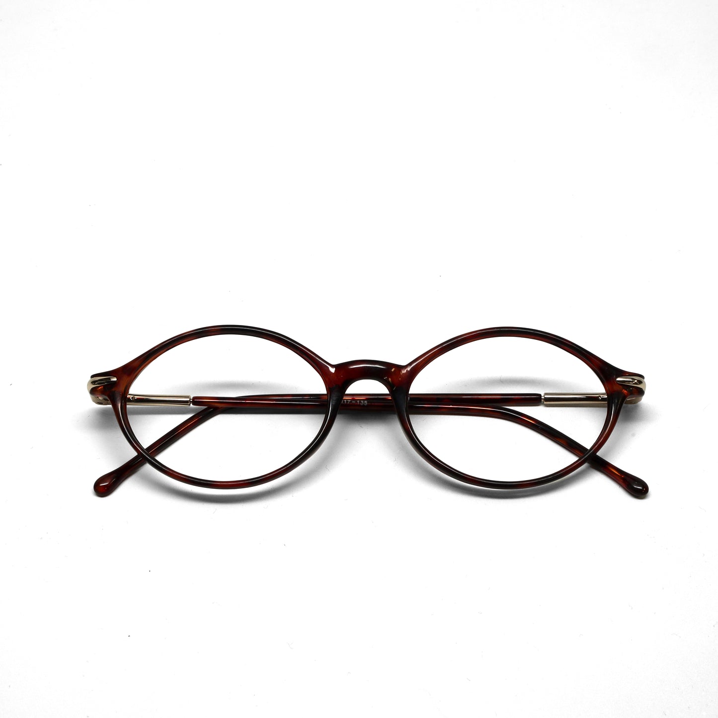 //Specs 399// Vintage Classic 90s Mod Oval Frame Specs w/Removed Lens - Tortoise