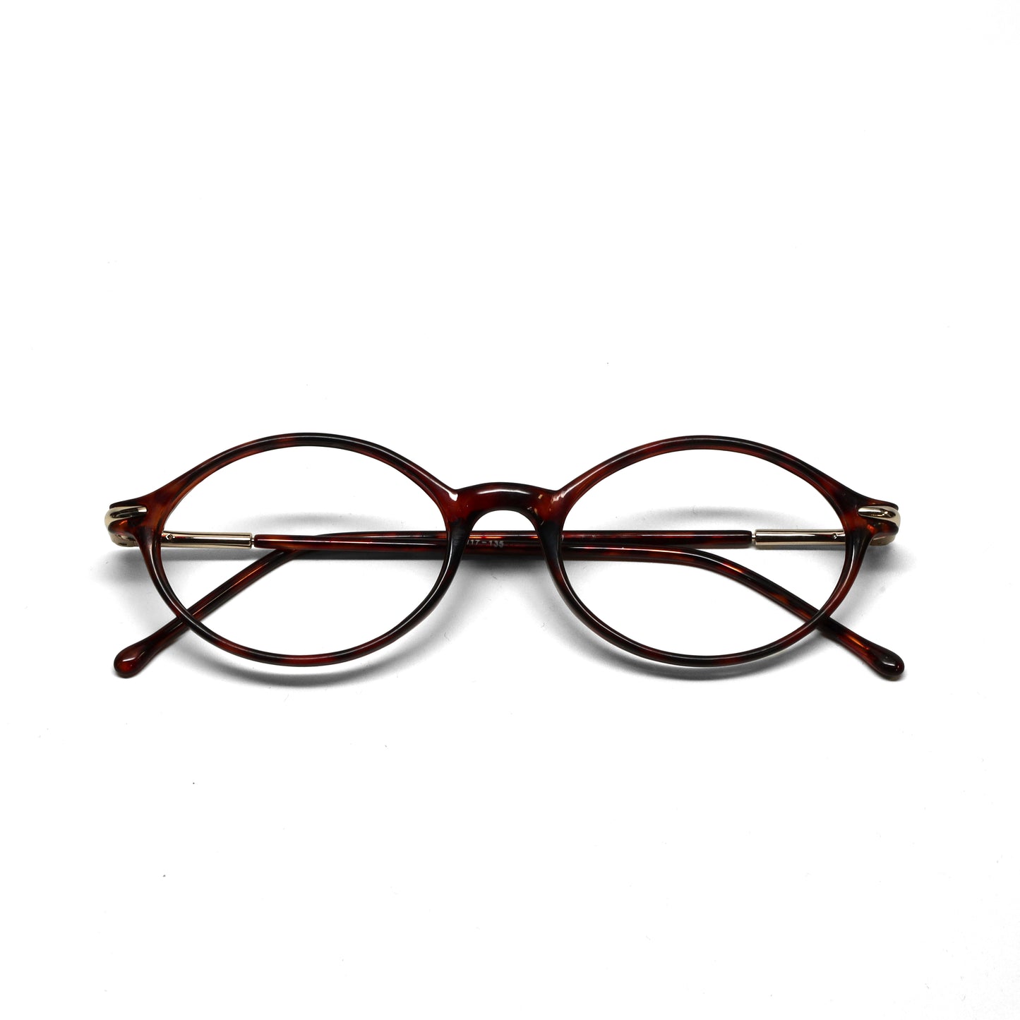 //Specs 399// Vintage Classic 90s Mod Oval Frame Specs w/Removed Lens - Tortoise