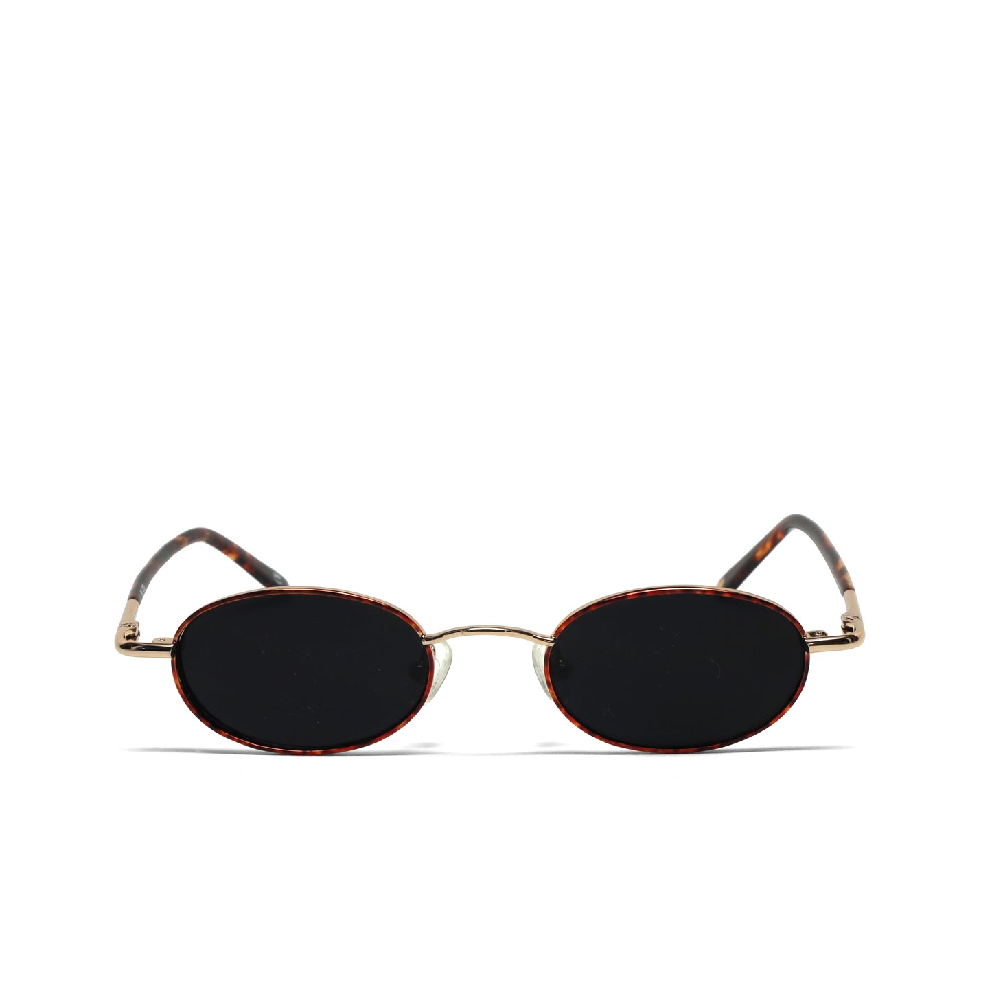 //Style M20 // Deluxe Vintage Small Wire Oval Dark Lens Sunglasses - Tortoise