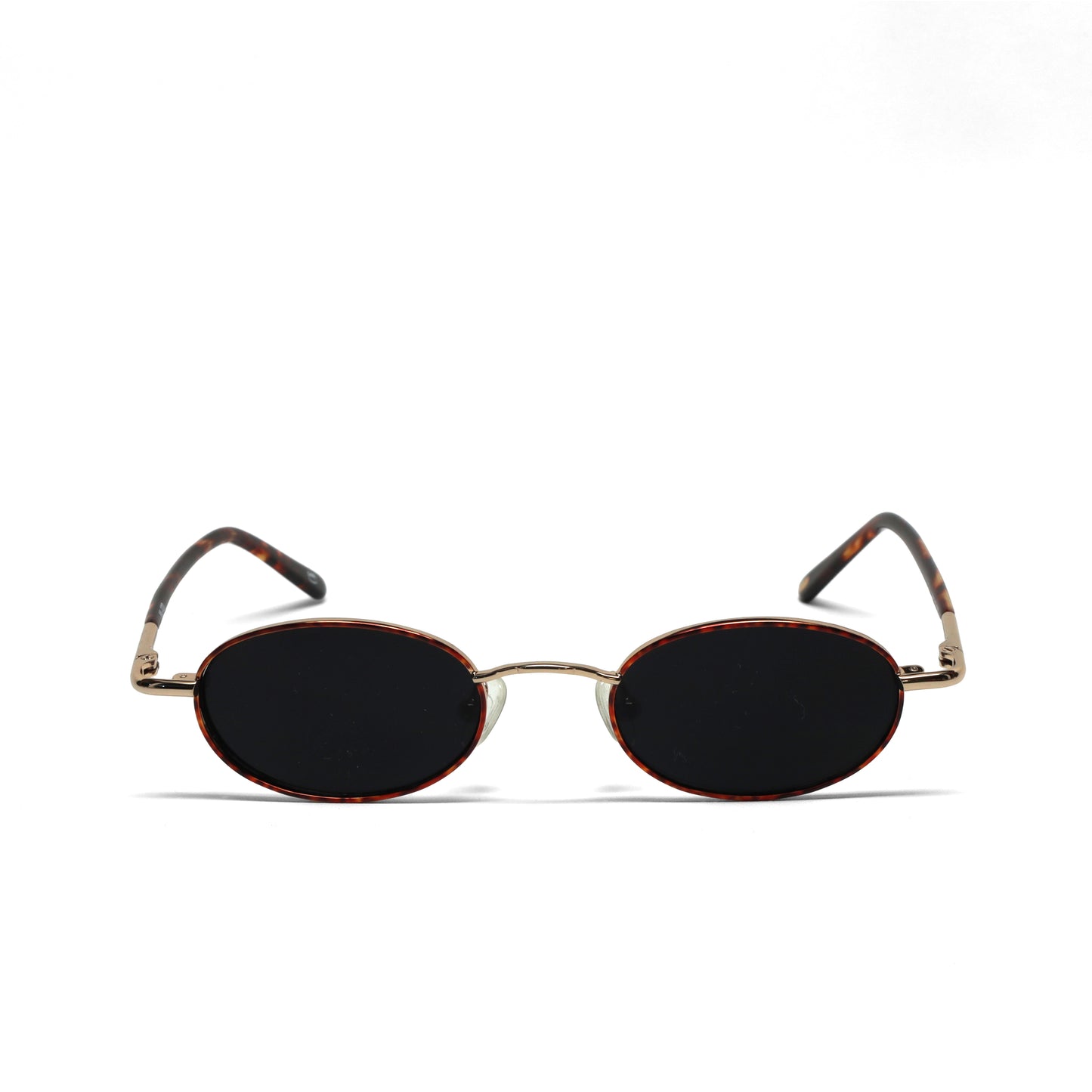 //Style M20 // Deluxe Vintage Small Wire Oval Dark Lens Sunglasses - Tortoise