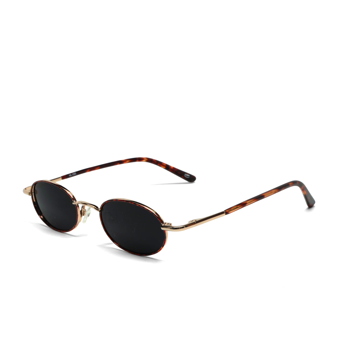 //Style M20 // Deluxe Vintage Small Wire Oval Dark Lens Sunglasses - Tortoise