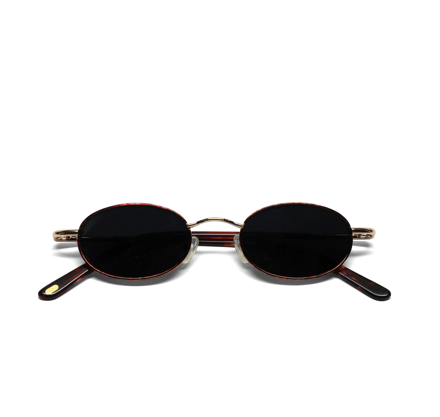 //Style M20 // Deluxe Vintage Small Wire Oval Dark Lens Sunglasses - Tortoise