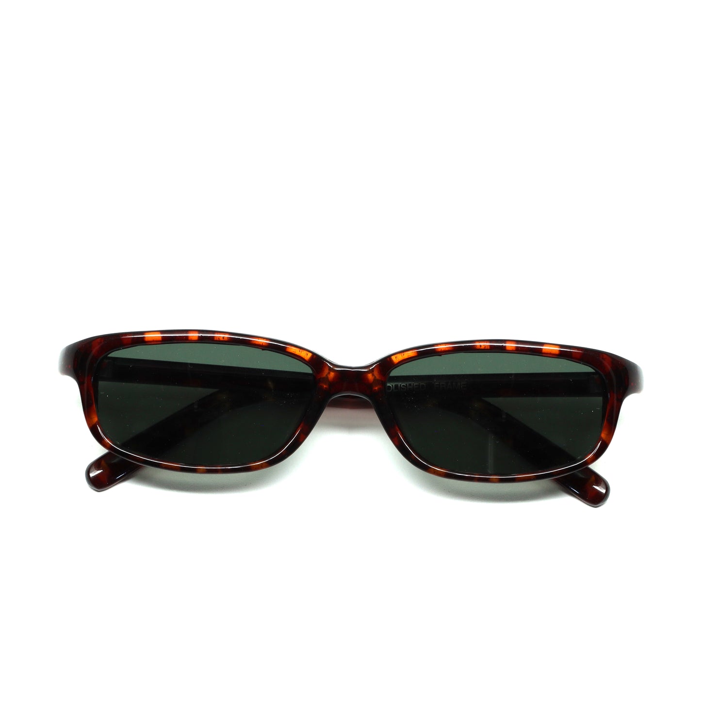 Vintage Small Size Narrow Frame Slim Rectangle Sunglasses - Tortoise