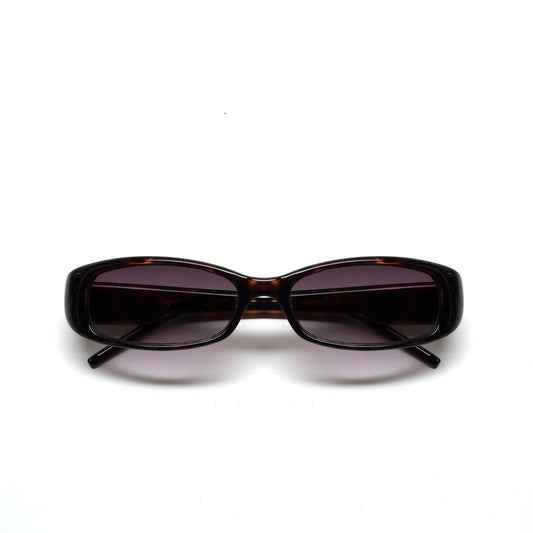 //Style 33// Deluxe Vintage 90s Narrow Rectangle Frame Sunglasses - Tortoise/Grey