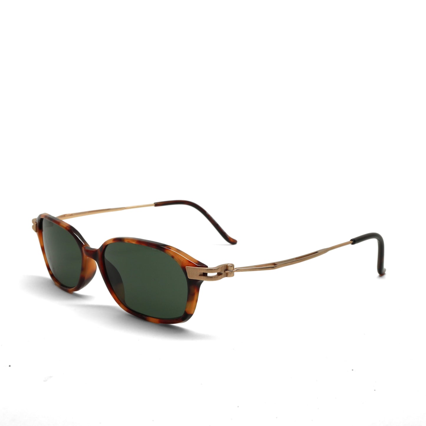 //Style 586// True Vintage 1990s Wire Frame Rectangle Frame Sunglasses - Tortoise