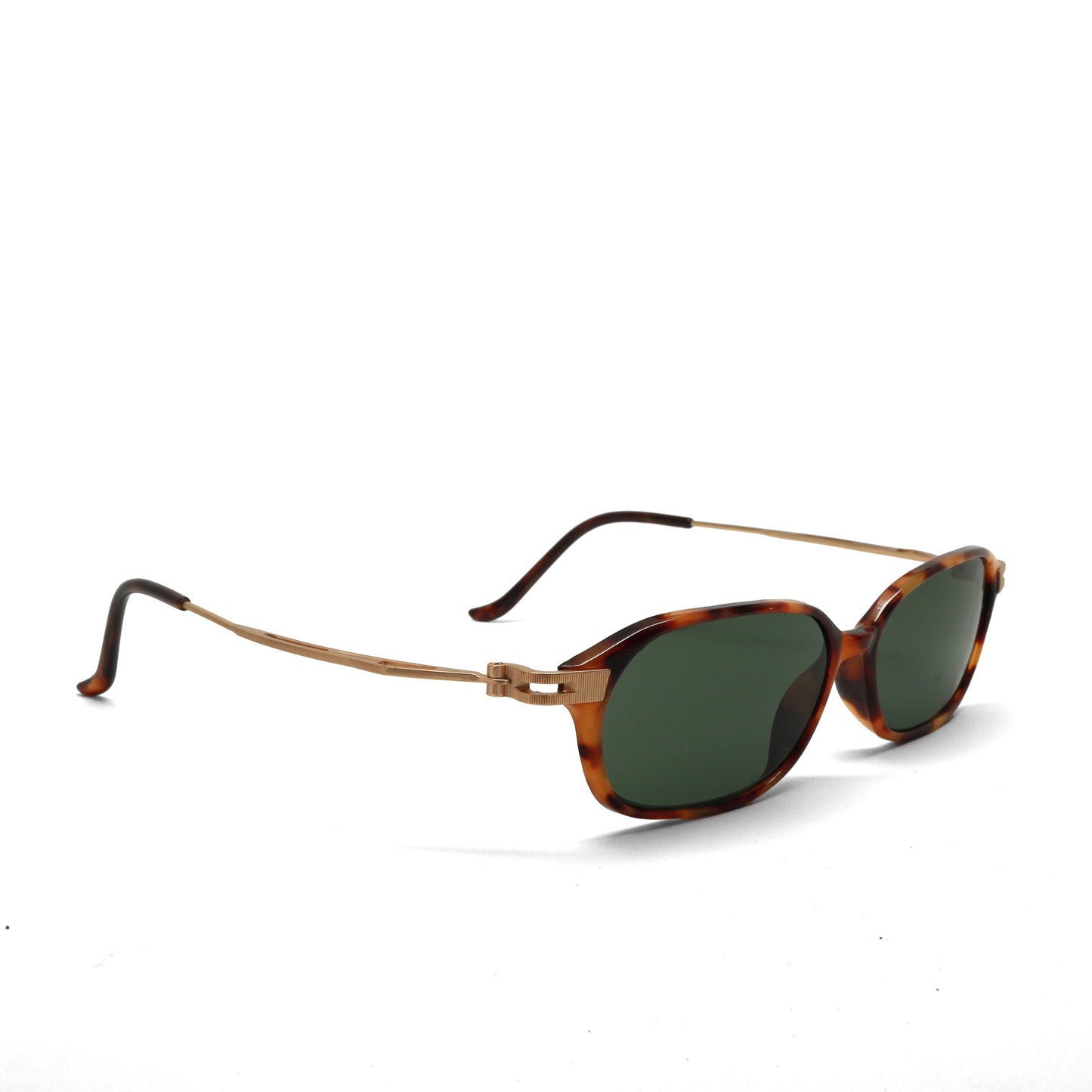 //Style 586// True Vintage 1990s Wire Frame Rectangle Frame Sunglasses - Tortoise