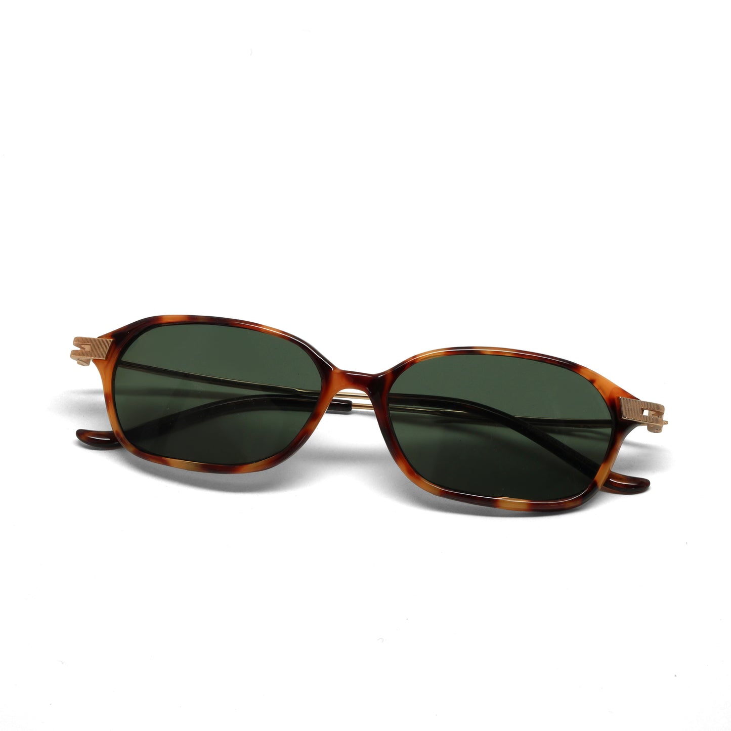 //Style 586// True Vintage 1990s Wire Frame Rectangle Frame Sunglasses - Tortoise