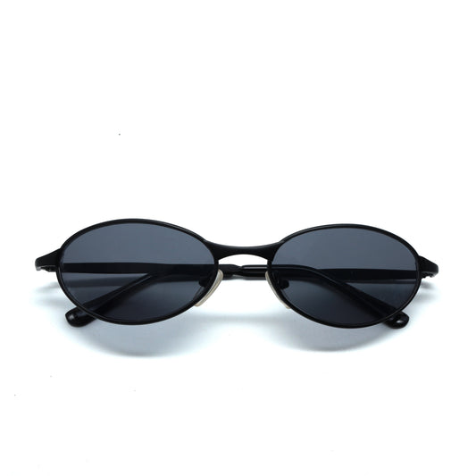//Style 058// Classic Vintage Late 90s Wire Oval Sunglasses - Black