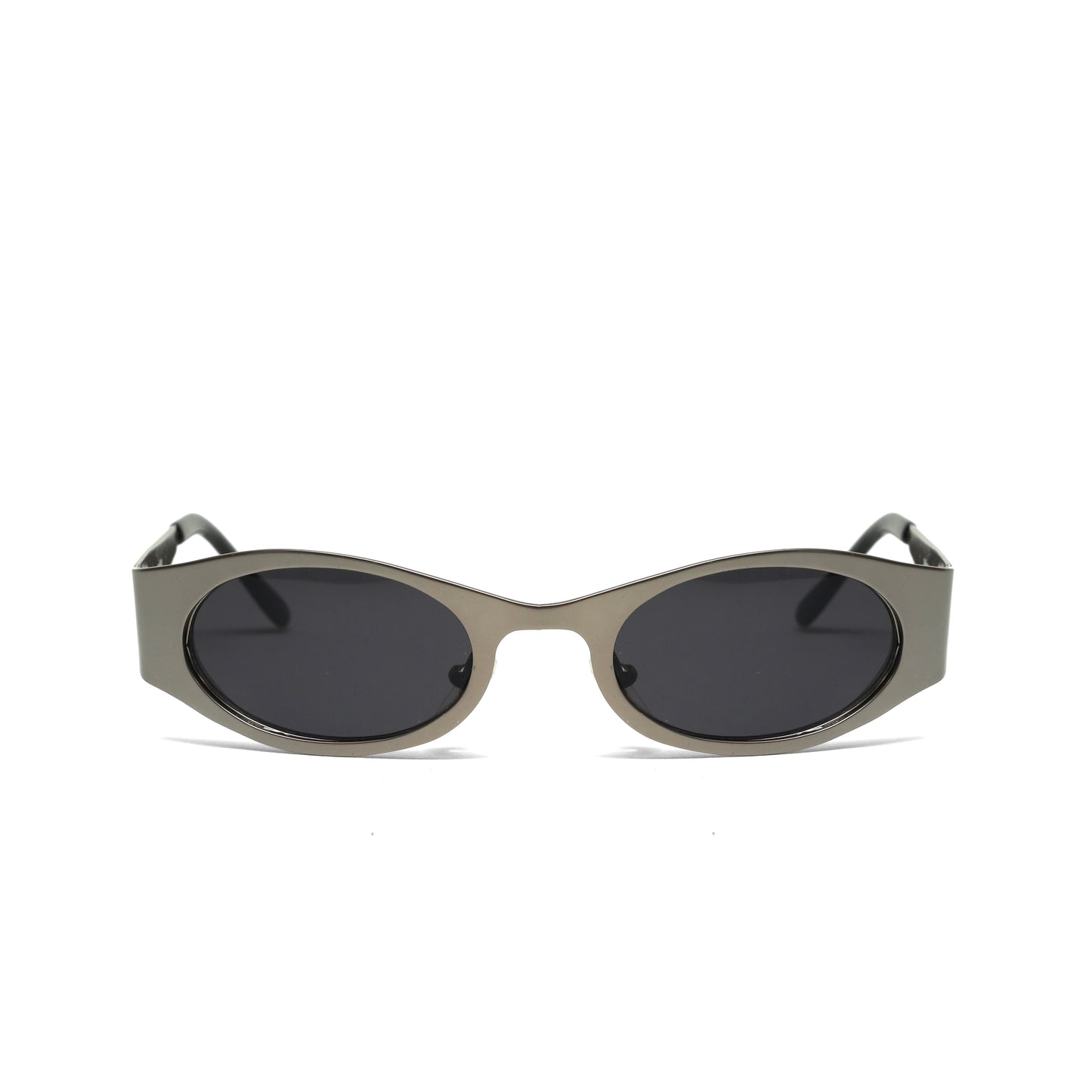 //Style 7253// Classic Heavyweight Late 90s Metal Oval Sunglasses - Grey
